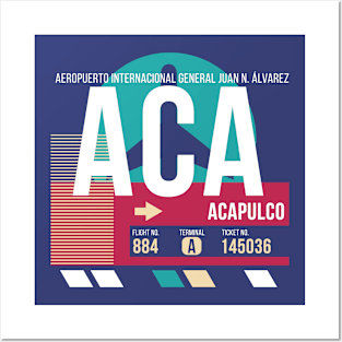 Acapulco, Mexico (ACA) Airport Code Baggage Tag E Posters and Art